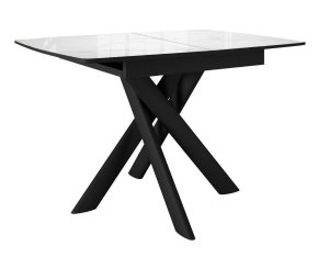 Стол DikLine DKB110, Керамика Carrara Gloss (мрамор глянец белый)/подстолье черное/опоры черные