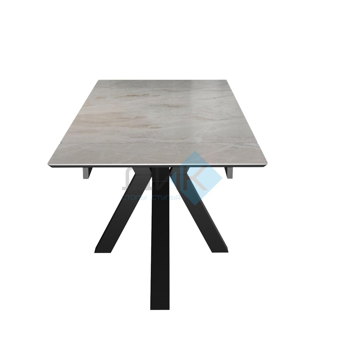 Стол DikLine SFE140 Керамика Italian Grey (глянец серый)/подстолье черное/опоры черные (2 уп.)