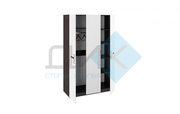 Фьюжн  Шкаф комбинированный (с 3 дверями)  (венге линум/ белый глянец)