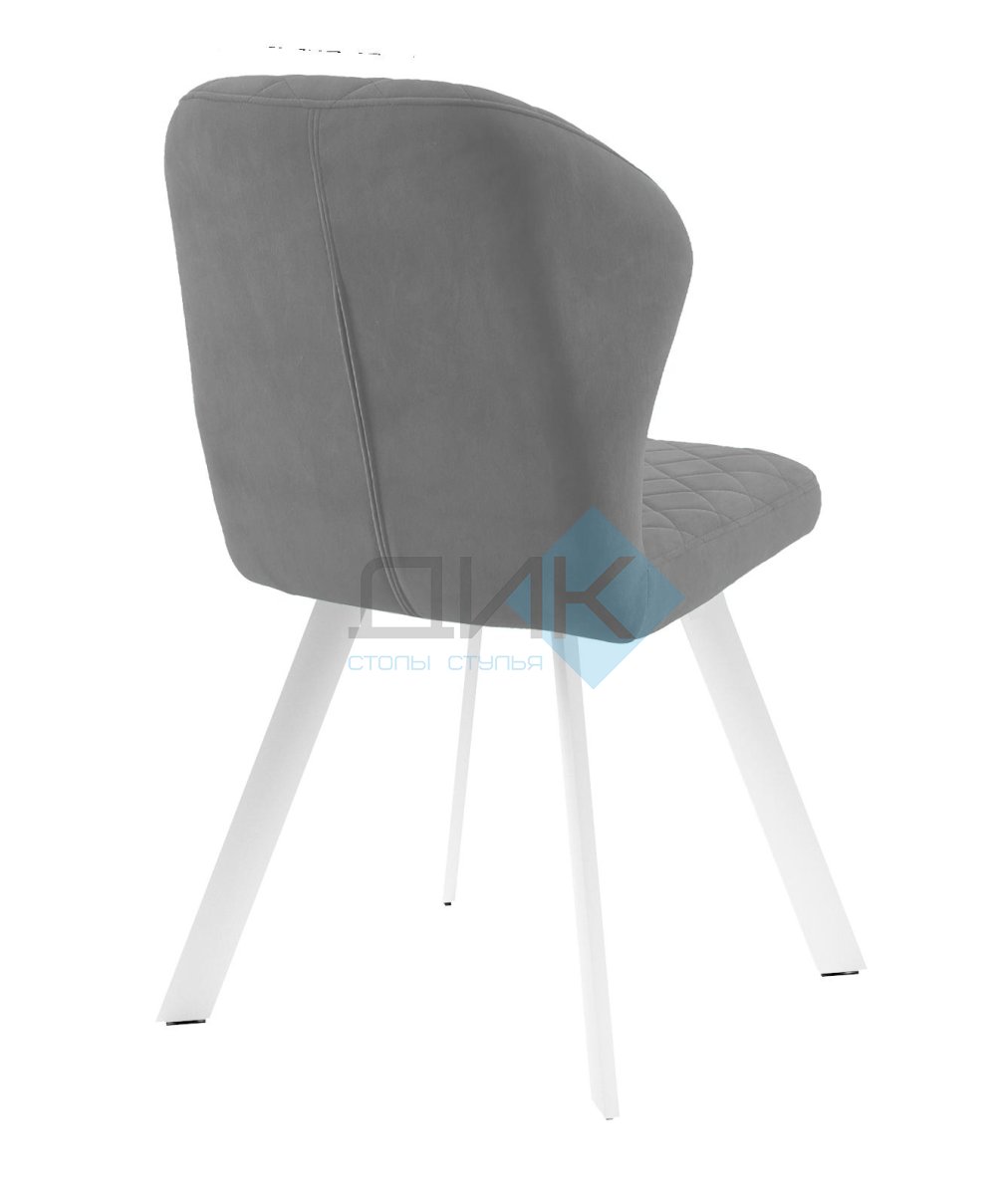Стул DikLine 339 поворотный B22 GREY, ножки белые
