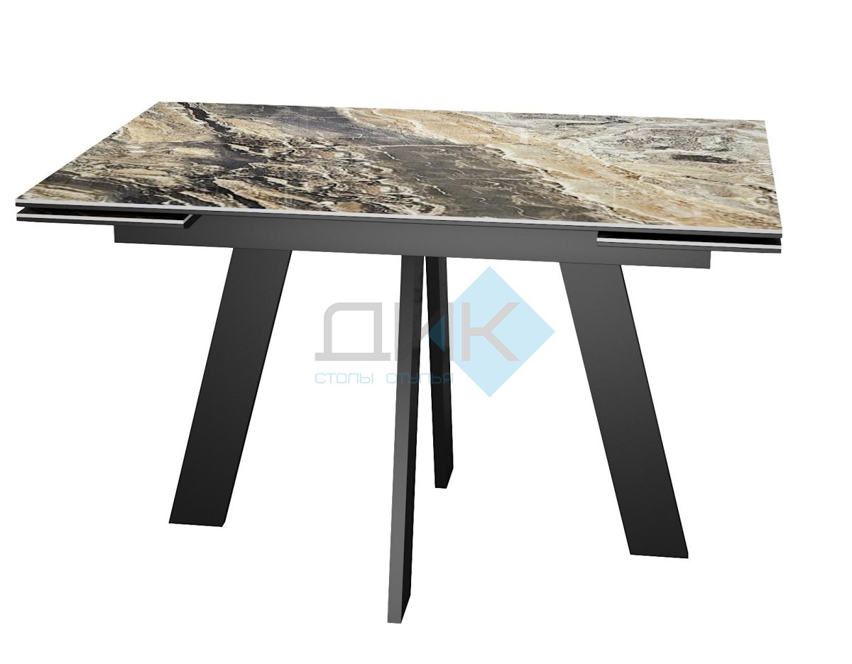 Стол DikLine SKM120 Керамика Amadeus/подстолье черное/опоры черные