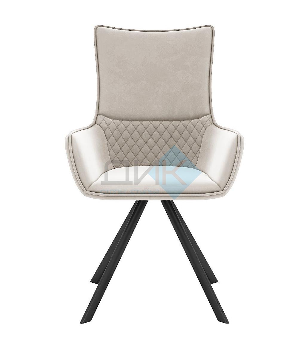 Стул DikLine 289 поворотный E52 бежевый, ножки черные