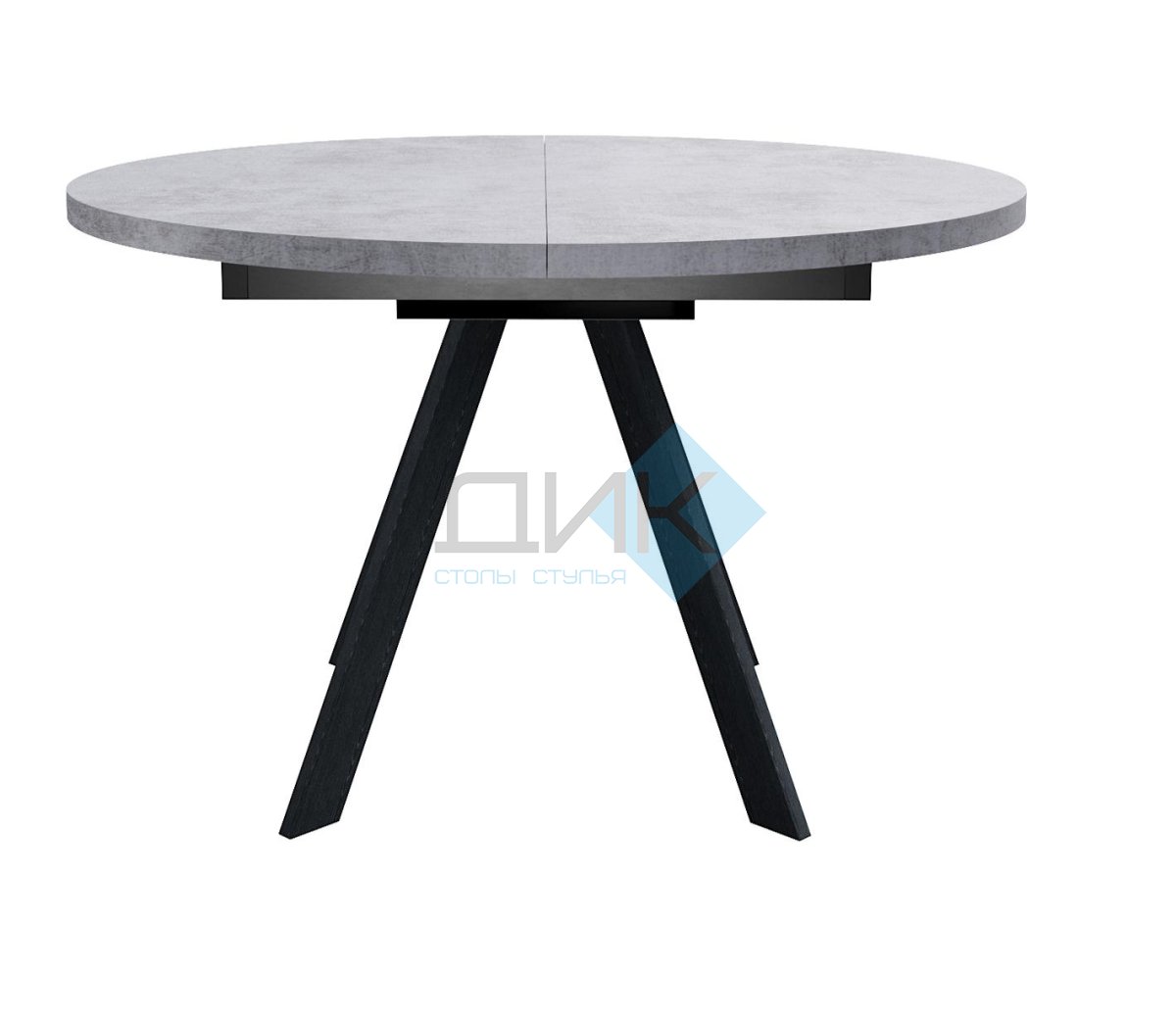 Стол DikLine RD100 Бетон/опоры черные