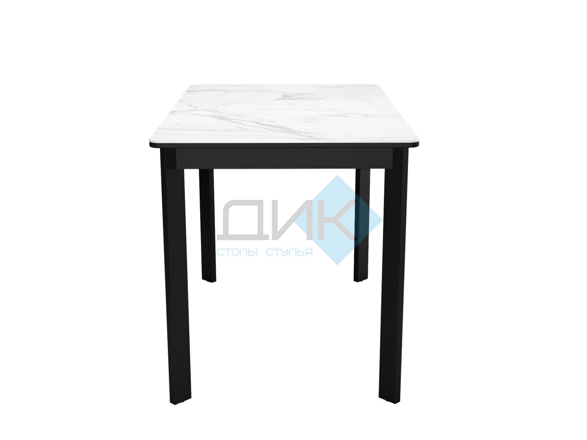 Стол DikLine LK110 Керамика Белый мрамор/подстолье черное/опоры черные