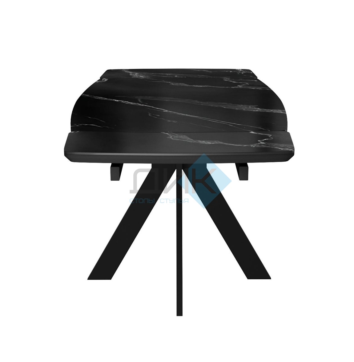 Стол DikLine DKU120 Керамика Черный мрамор/подстолье черное/опоры черные (2 уп.)