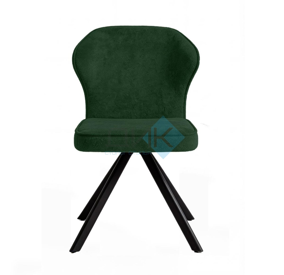 Стул DikLine 238 поворотный BL10 зеленый, ножки черные