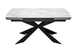 Стол DikLine KM160 керамика белый мрамор С41 матовая/опоры черные (2 уп.)