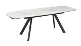 Стол DikLine KL160 керамика белый мрамор С39 глянец/опоры черные) (2 уп)