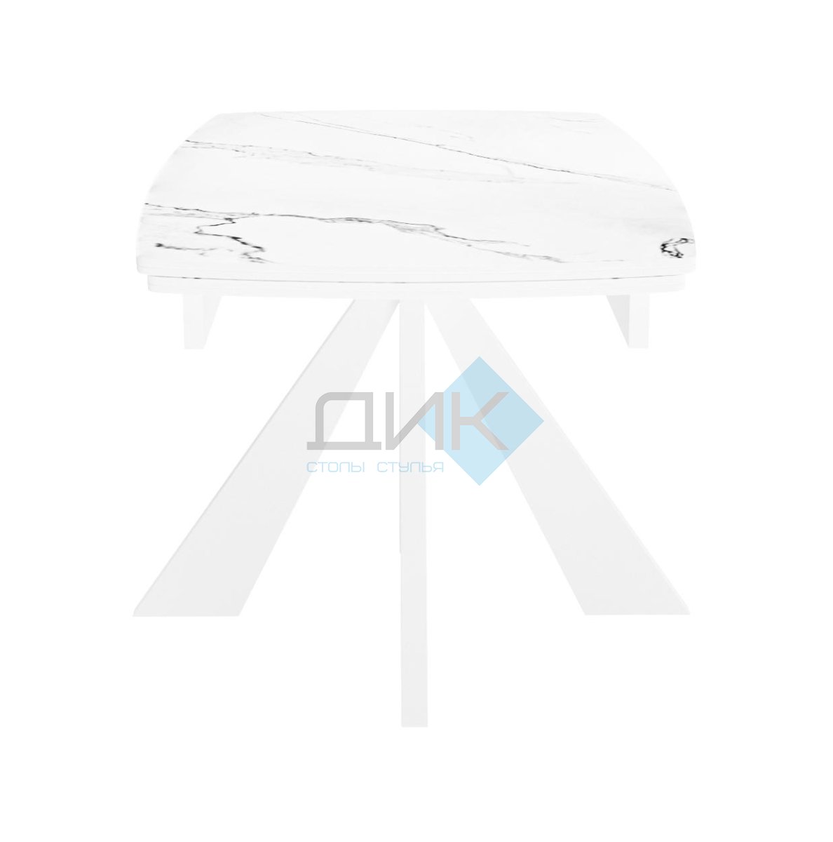 Купить стол dikline sku120 керамика белый мрамор/подстолье белое/опоры ...