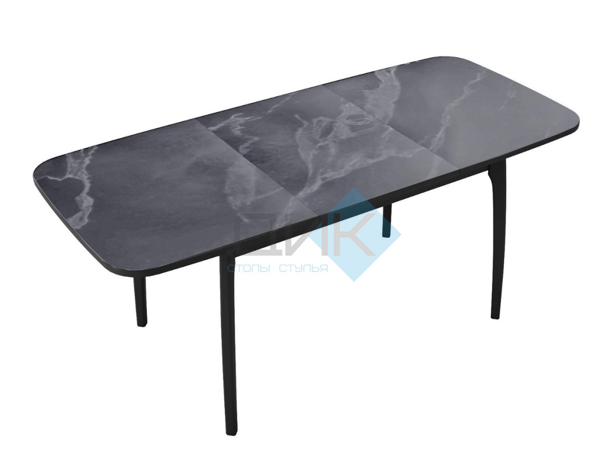 Стол DikLine MK15 Керамика Серый мрамор/подстолье черное/опоры черные