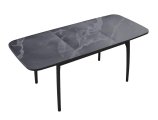 Стол DikLine MK15 Керамика Серый мрамор/подстолье черное/опоры черные