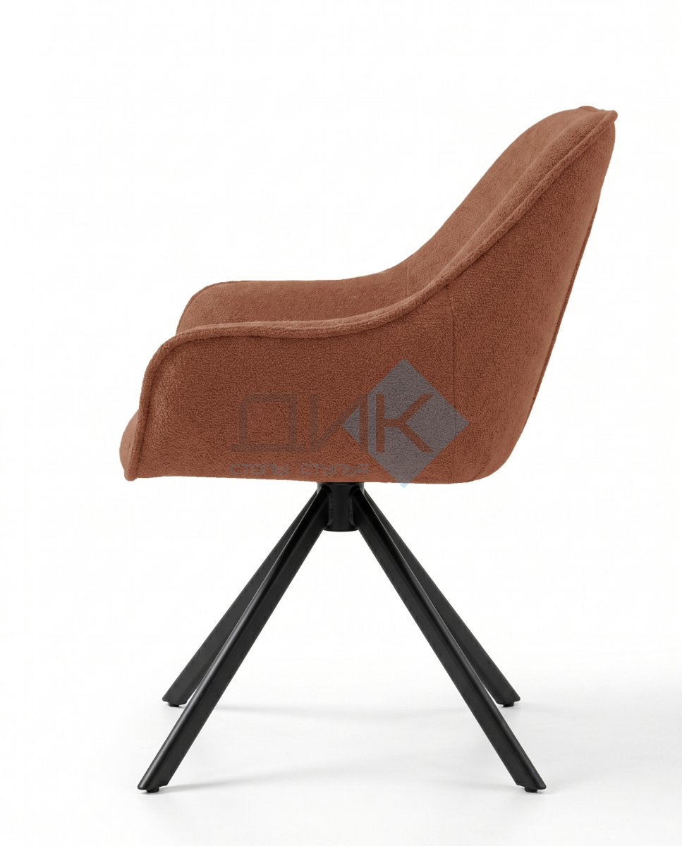 Стул DikLine 254 поворотный, BL07 терракотовый, ножки черные