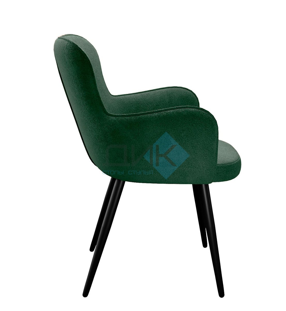 Стул DikLine 503 поворотный TW14 зеленый, ножки черные