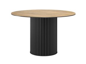 Стол DikLine AKR120 Керамика древесная OAKWOOD HONEY/подстолье черное/опоры черные (2 уп.)