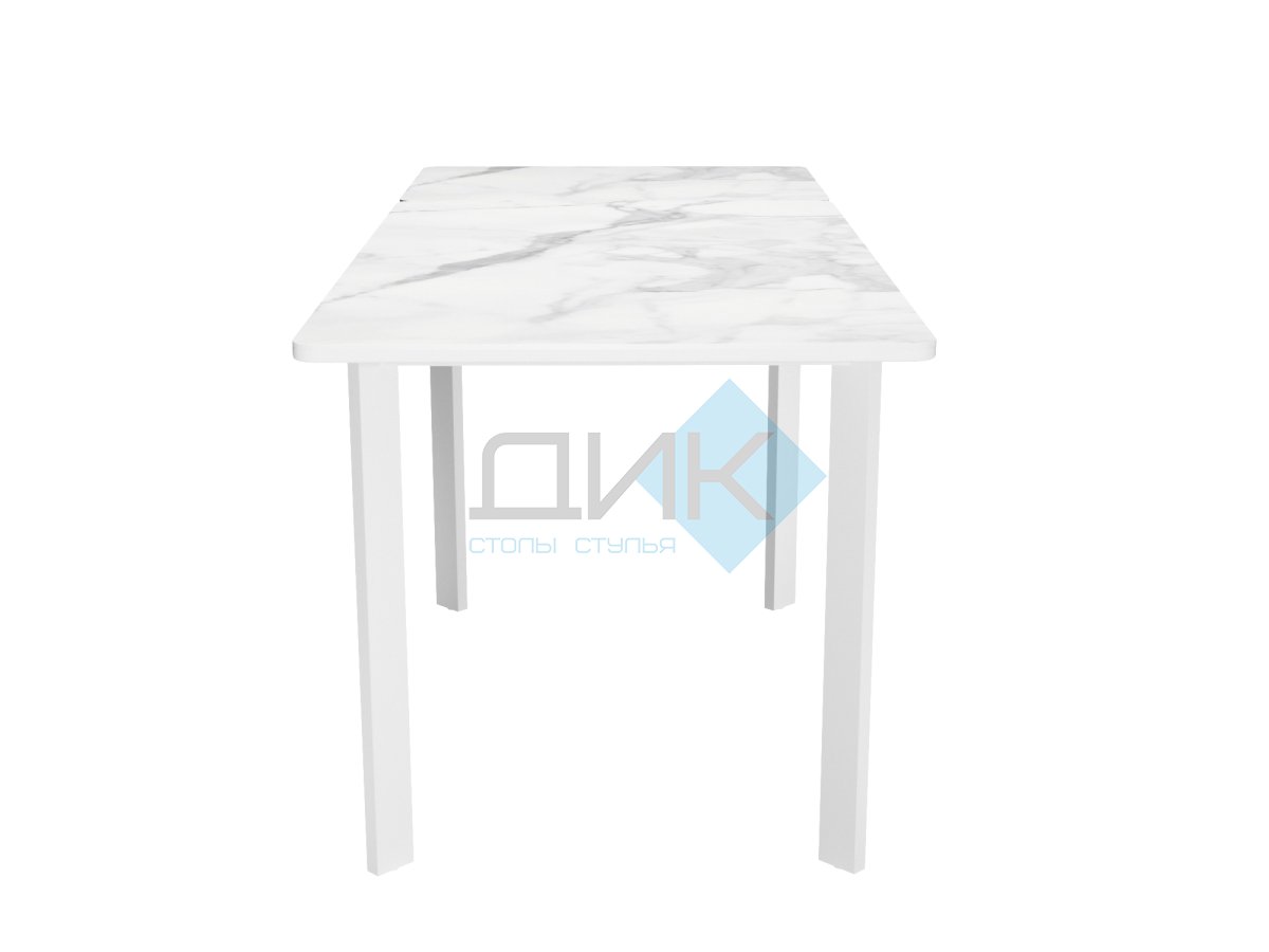 Стол DikLine LK90 Керамика Белый мрамор/подстолье белое/опоры белые