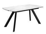 Стол DikLine KL160 керамика белый мрамор С39 глянец/опоры черные) (2 уп)