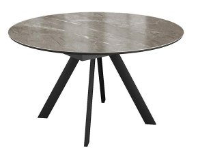 Стол DikLine SKC120 d1200 Керамика Tundra Gris (темно-серый суперглянец)/подстолье черное/опоры черные Уценка