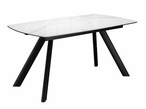 Стол DikLine KL160 керамика белый мрамор С39 глянец/опоры черные) (2 уп)