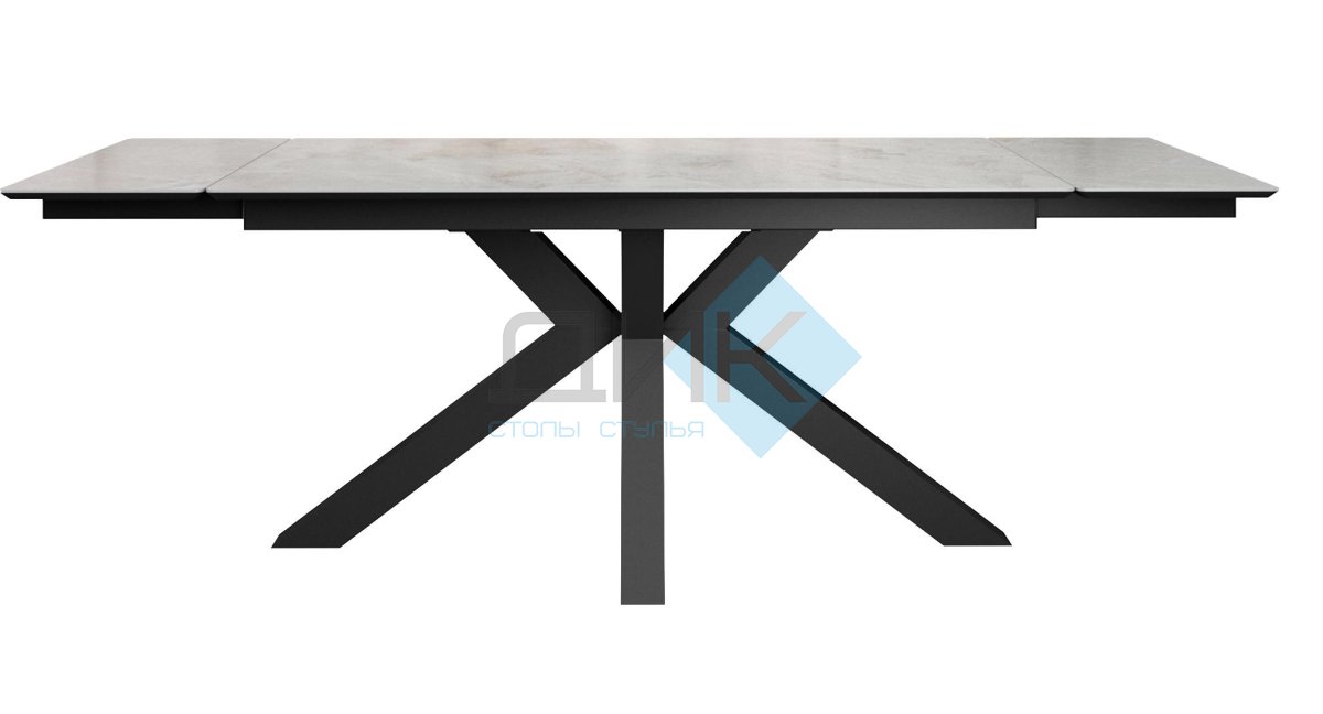 Стол DikLine SFE160 Керамика Italian Grey (глянец серый)/подстолье черное/опоры черные (2 уп.)