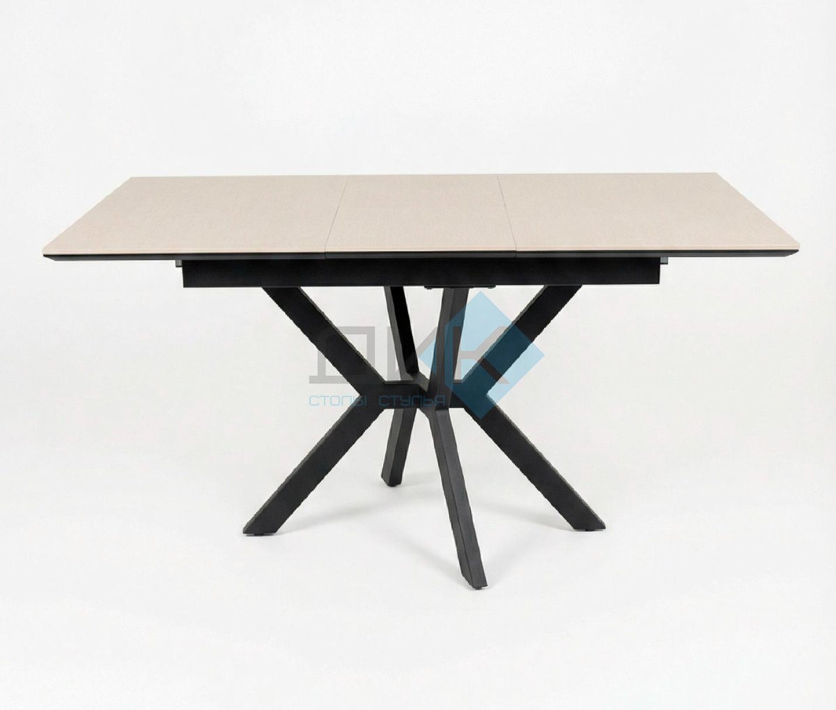 Стол DikLine DI100 Текстиль бежевый/опоры черные (2уп.)