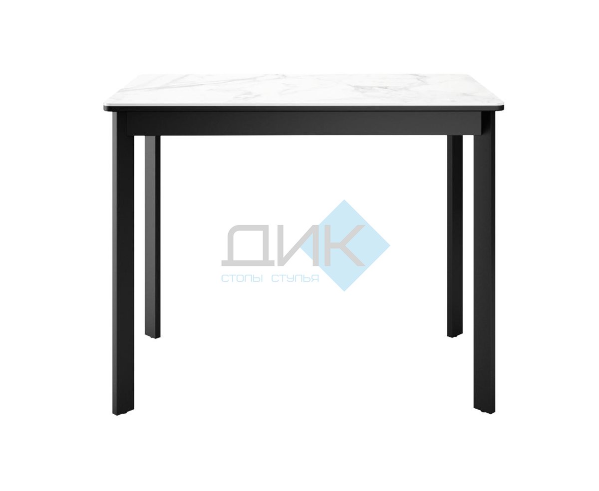 Стол DikLine LK90 Керамика Белый мрамор/подстолье черное/опоры черные