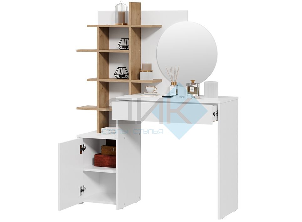 Голден туалетный стол (белый/дуб крафт золотой)