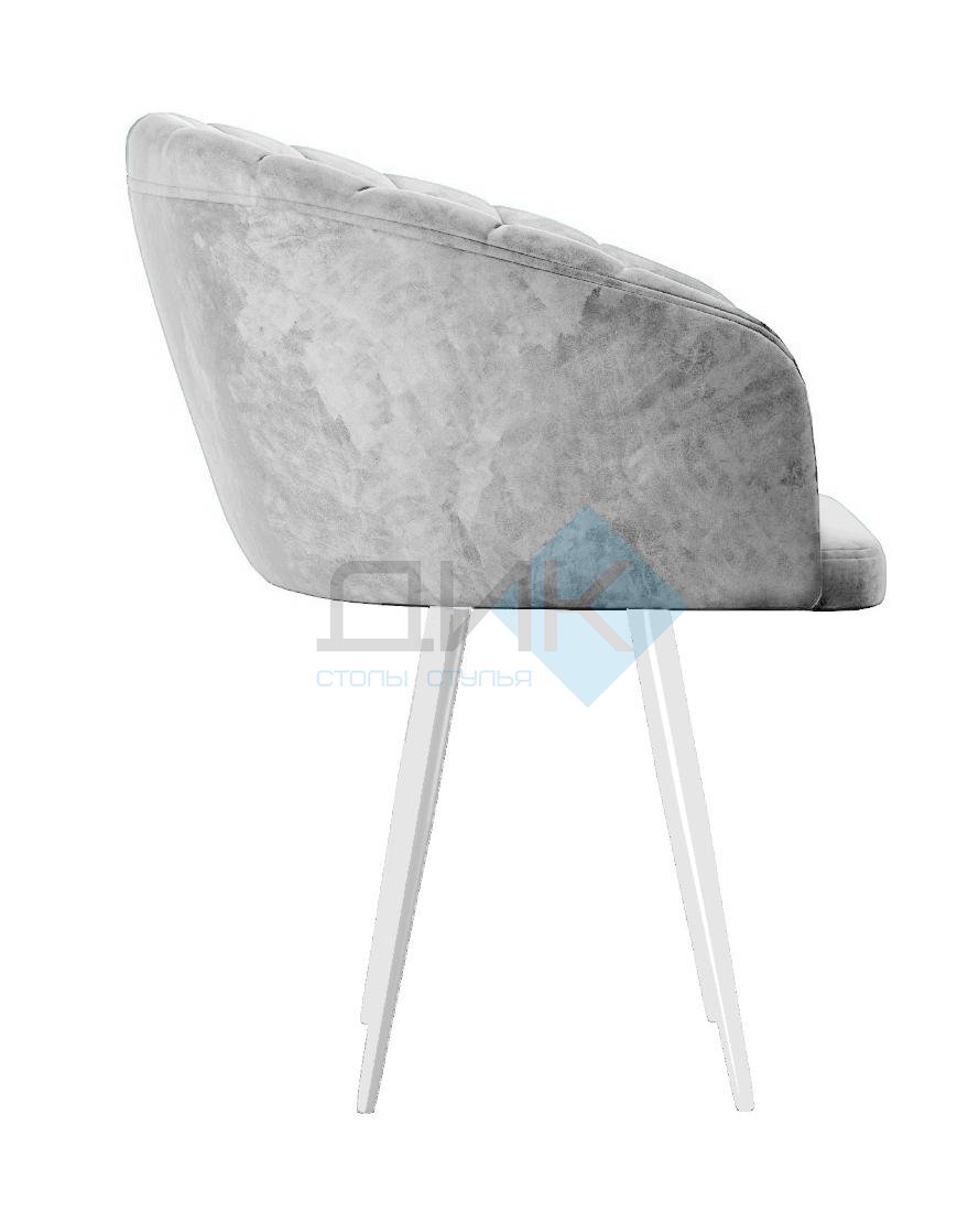 Стул DikLine 442 поворотный, M13 светло-серый, ножки белые