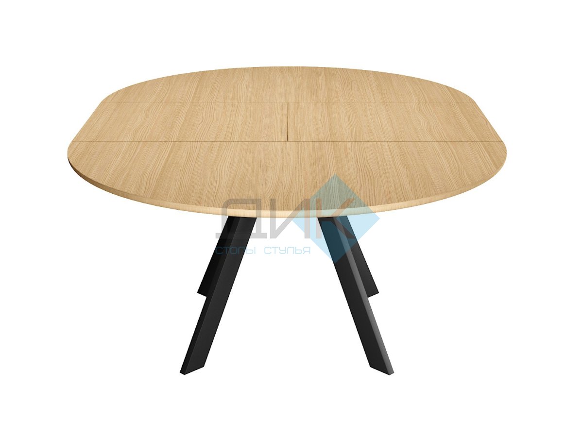 Стол DikLine RD120 Дуб Каселла натуральный/опоры черные