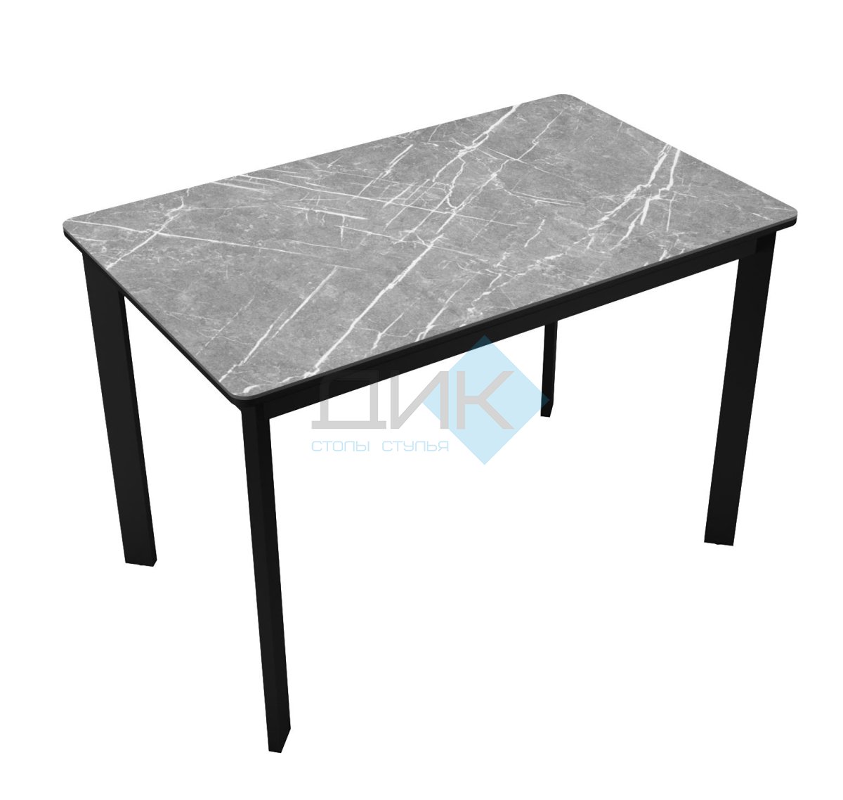 Стол DikLine LK110 Керамика Серый мрамор/подстолье черное/опоры черные