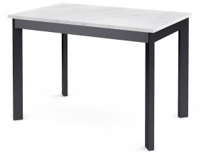 Стол Dikline L110 Мрамор белый (ЛДСП EGGER)/Опоры черный