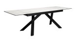 Стол DikLine KX160 керамика белый мрамор C39 глянец/опоры черные (2 уп)