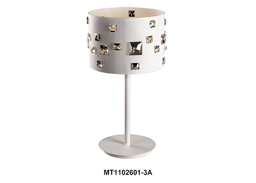 Лампа настольная МТ 1102601-3А (D25, выс45) white белый квадрат (металич., с квадрат. стекл.