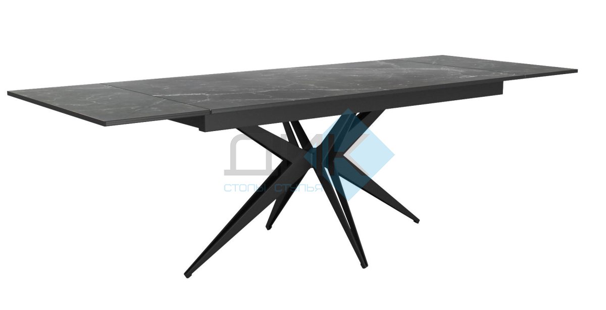 Стол DikLine KW160 керамика мрамор черный С45 матовая/опоры черные (2 уп.)