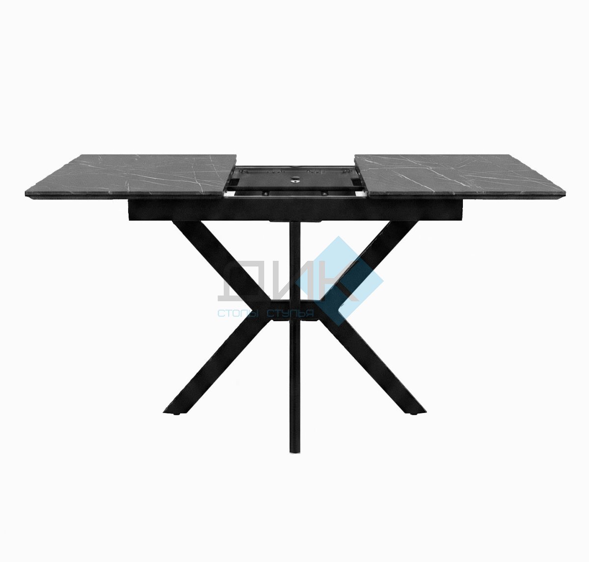Стол DikLine DI100 Камень Пьетра Гриджиа чёрный/опоры черные (2уп.)