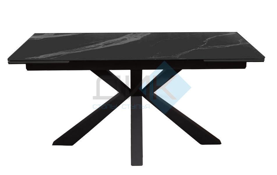 Стол DikLine SFE160 Керамика Черный мрамор/подстолье черное/опоры черные (2 уп.)
