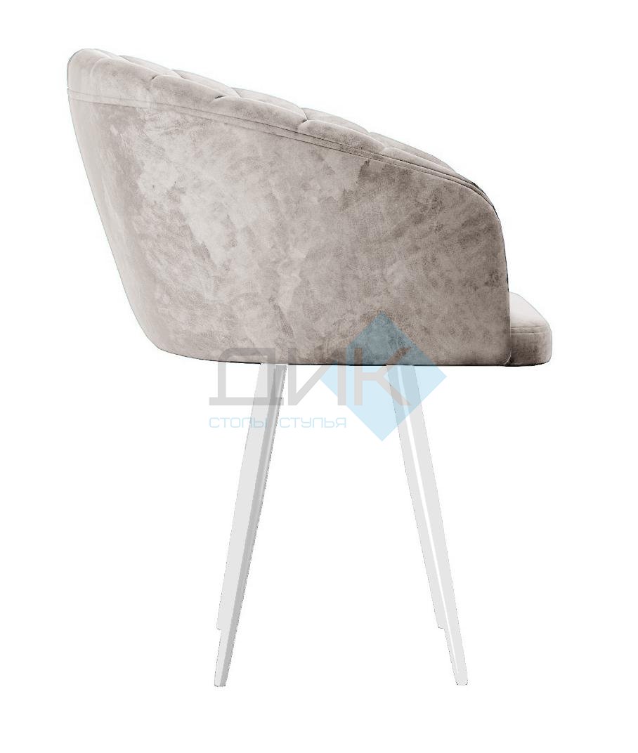 Стул DikLine 442 поворотный, M02 бежевый, ножки белые