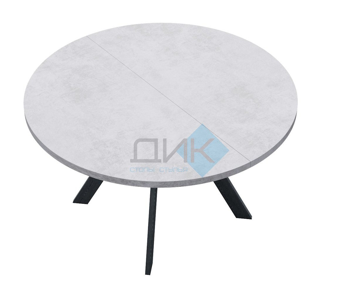 Стол DikLine RD100 Бетон/опоры черные
