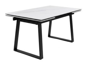 Стол DikLine DZ160 Мрамор Кристал белый/черные (2 уп.)