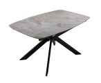 Стол DikLine BK140 Керамика Italian Grey (глянец серый)/подстолье черное/опоры черные Образец в салоне ТЦ Косино город