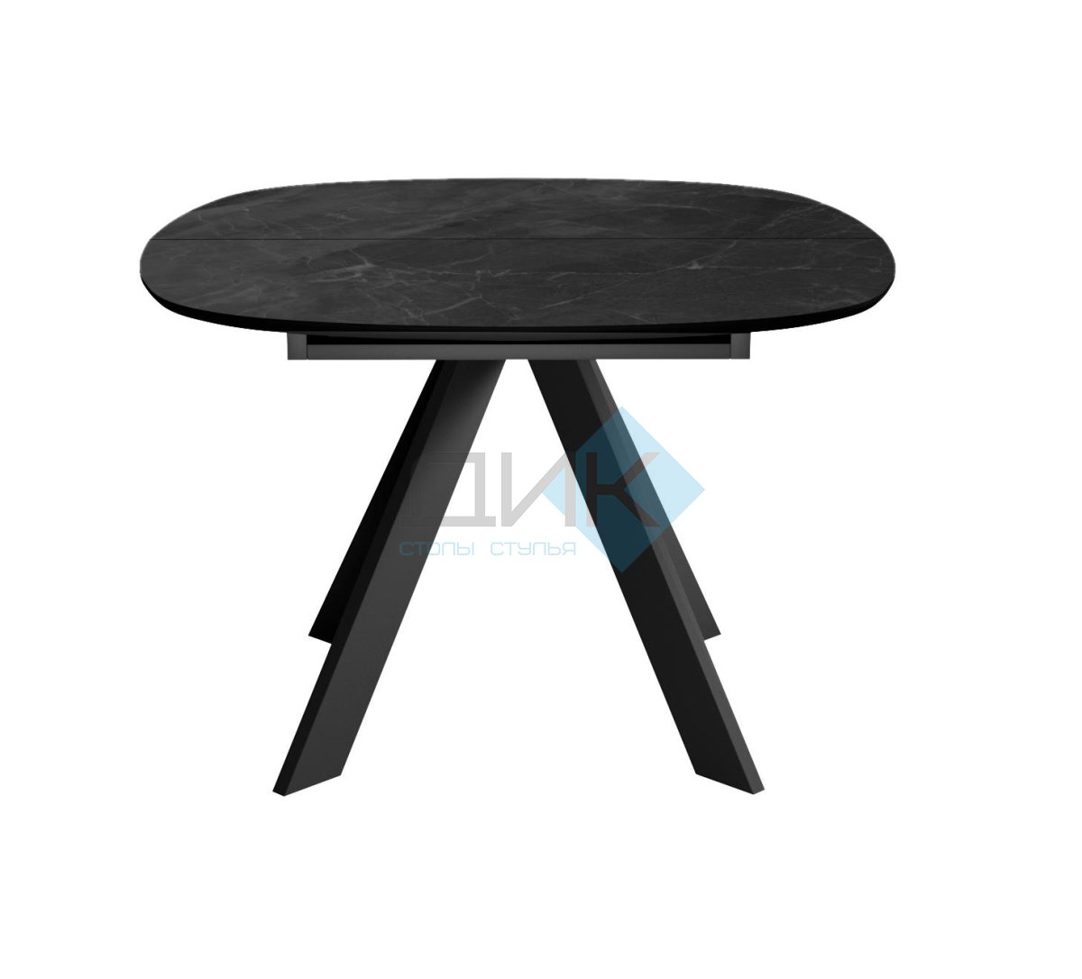 Стол DikLine BK100 Керамика Черный мрамор/подстолье черное/опоры черные