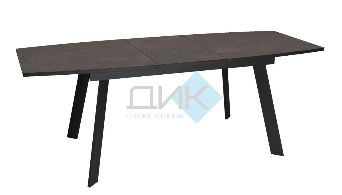 Стол DikLine XL160 хромикс бронза/черный/опоры черные