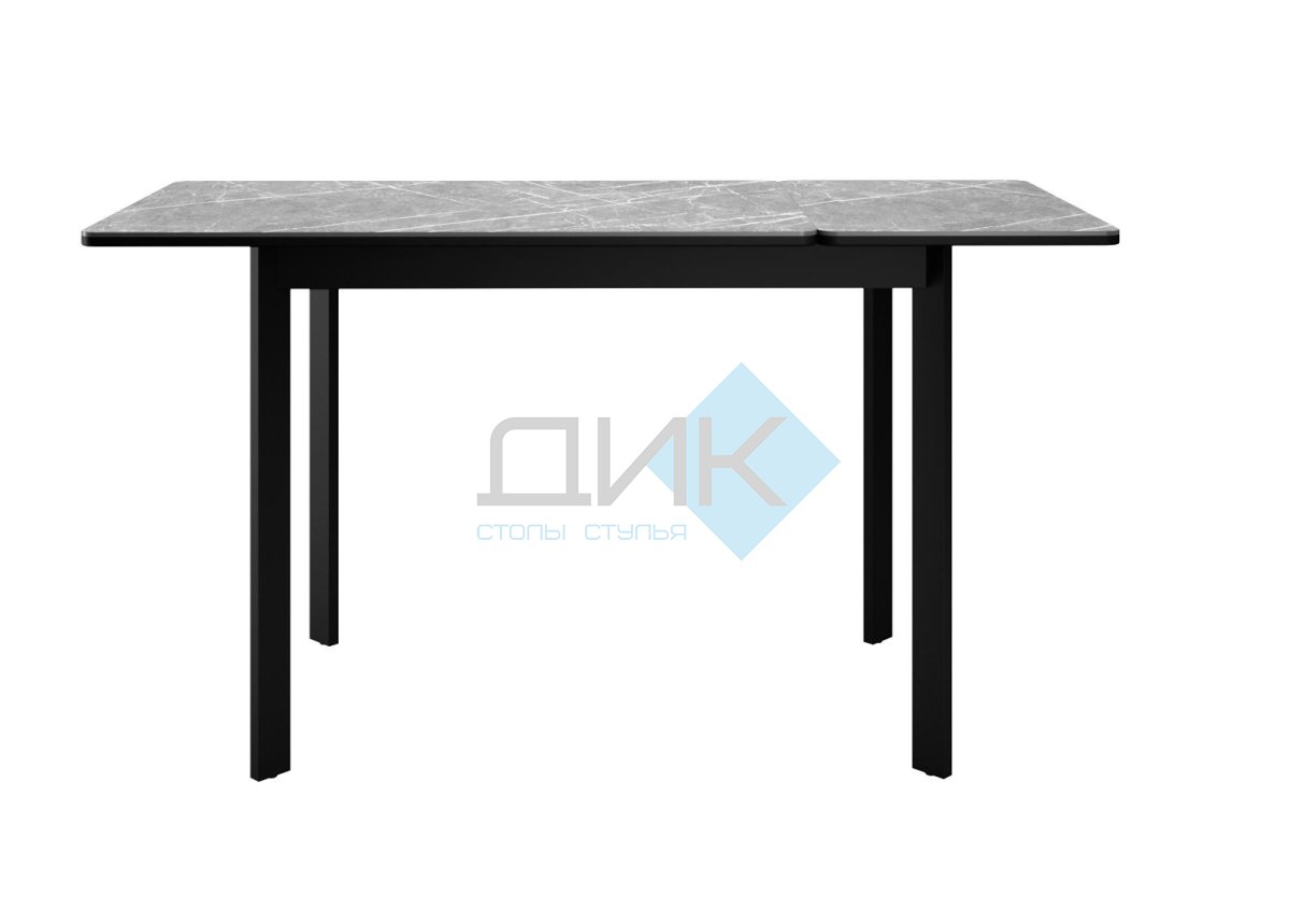 Стол DikLine LK90 Керамика Серый мрамор/подстолье черное/опоры черные