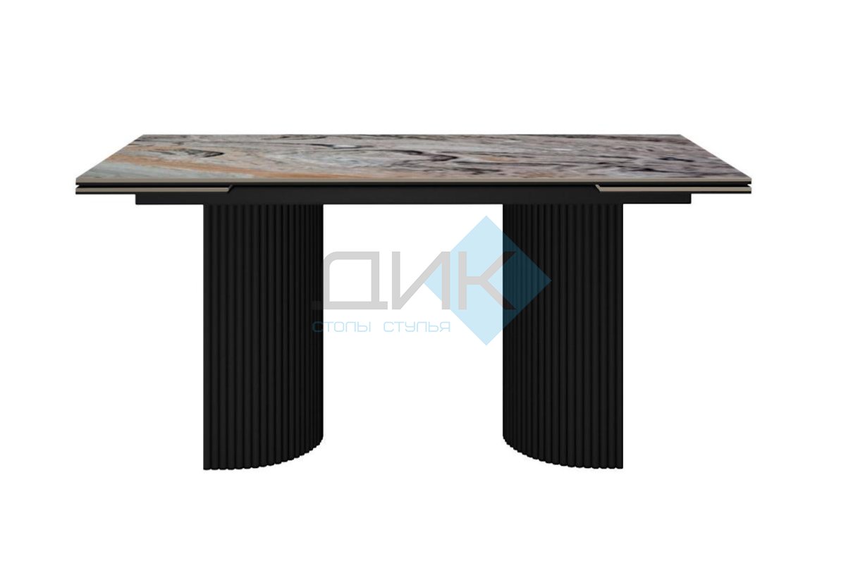 Стол DikLine EKD160, Керамика Venetian Brown Light глянец (К4), опоры черные (2 уп.)