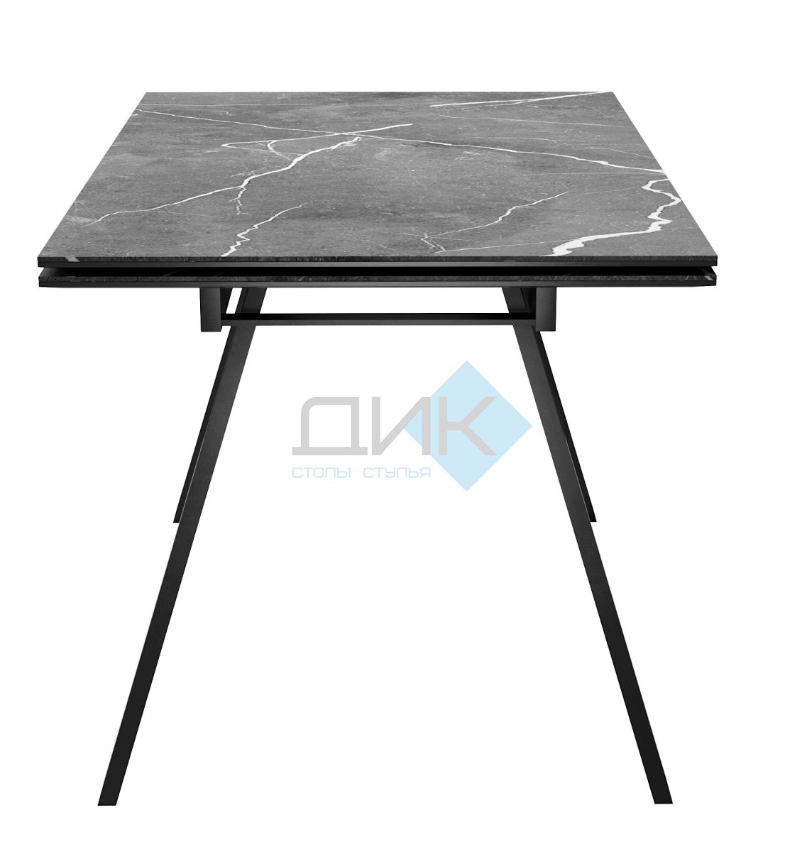 Стол DikLine DKL140 Керамика Черный мрамор/опоры черные  Образец в салоне ТЦ Орион