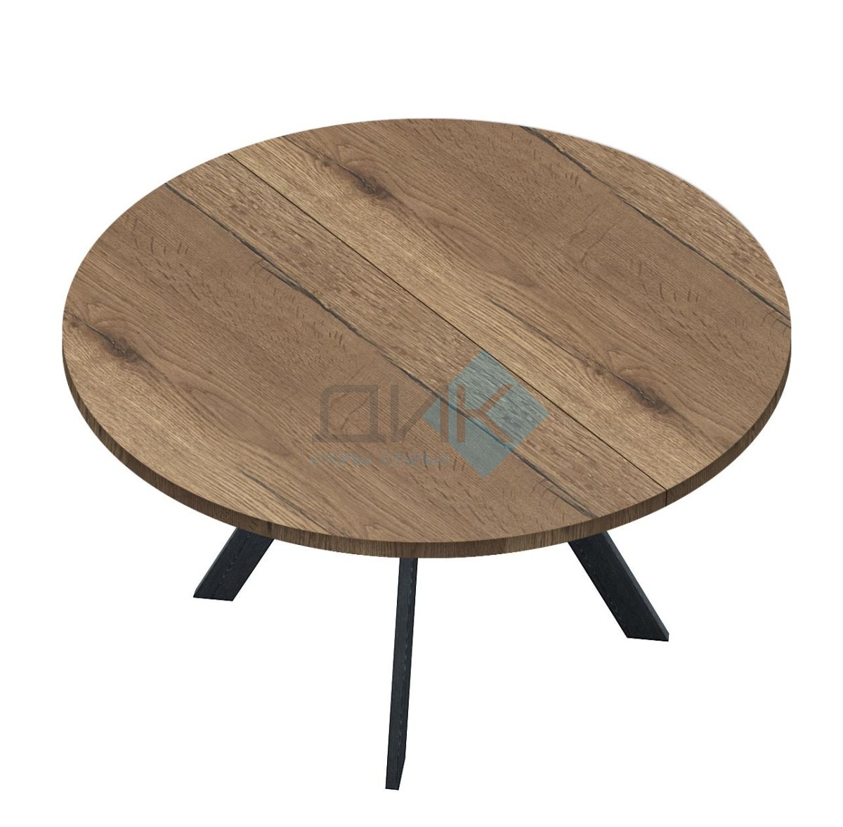 Стол DikLine RD100 Дуб Галифакс/опоры черные