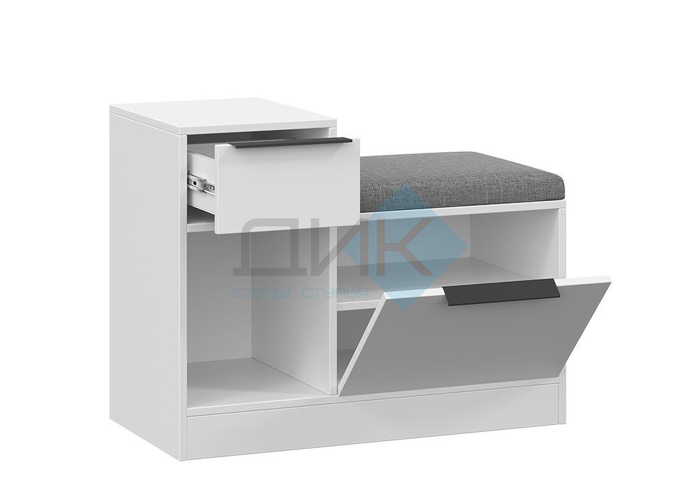 Агата тумба для обуви комбинированная (белый)