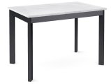 Стол Dikline L110 Мрамор белый (ЛДСП EGGER)/Опоры черный