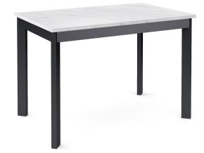Стол Dikline L110 Мрамор белый (ЛДСП EGGER)/Опоры черный
