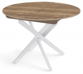 Стол Dikline RDB100X Дуб Галифакс (ЛДСП EGGER)/Опоры R90 белые