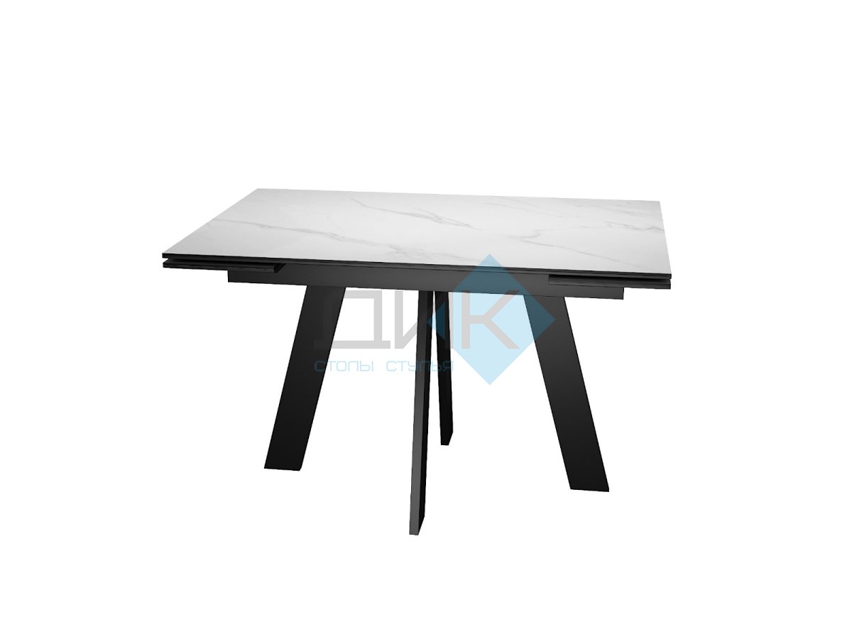 Стол DikLine SKM110 Керамика Белый мрамор/опоры черные
